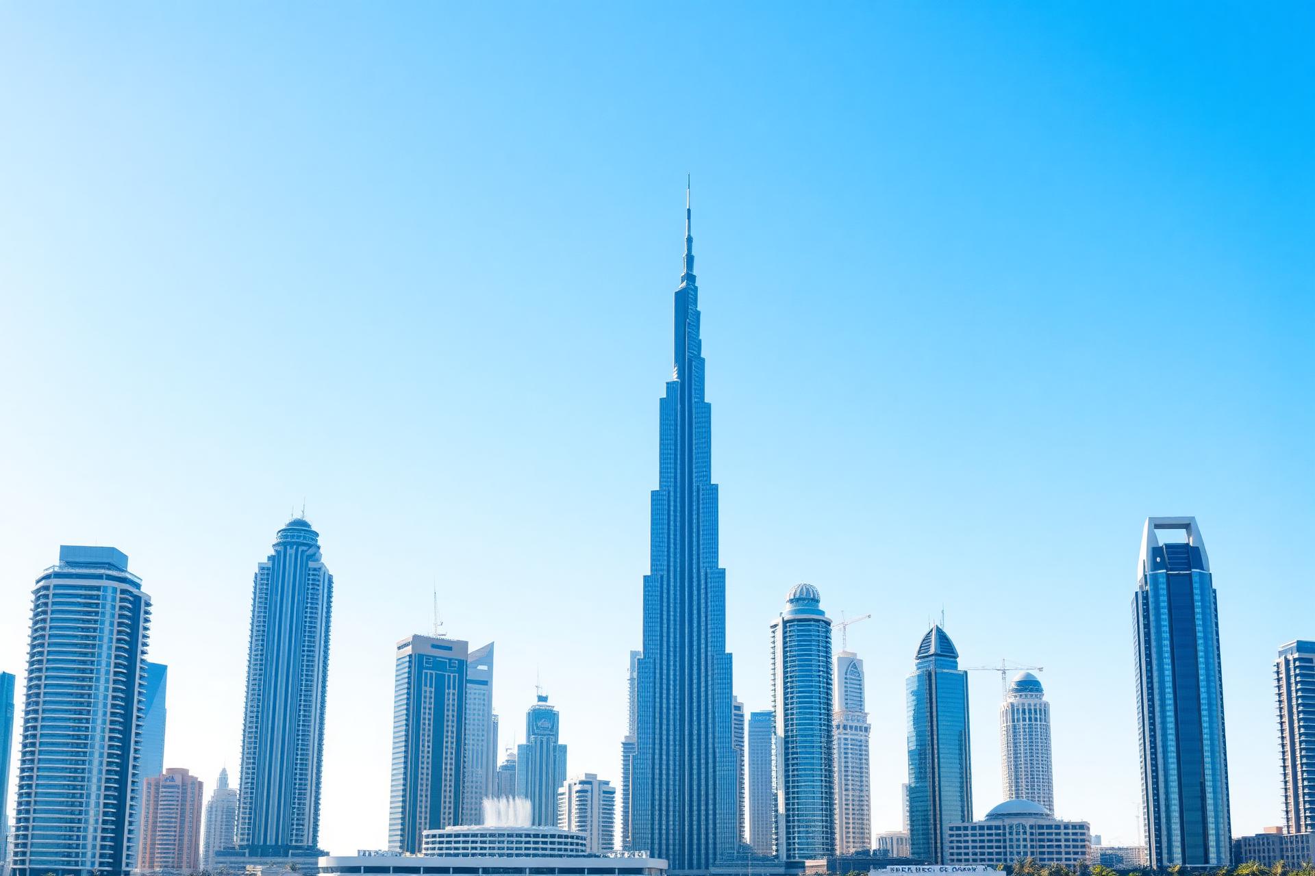 Dubai skyline during daytime featuring Burj Khalifa